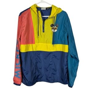 Disney Retro Colorblock Mickey Windbreaker Pullover, Size S